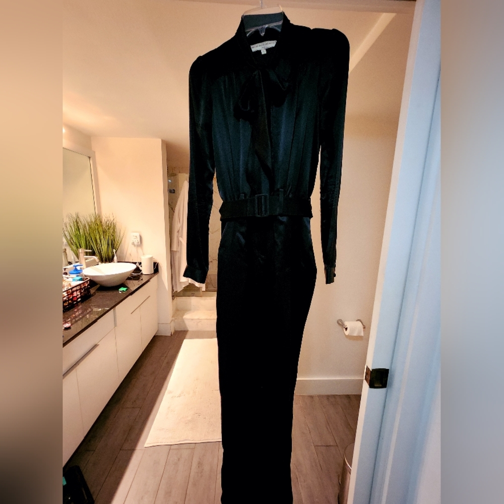 What Goes Around Comes Around All Silk Black Jumpsuit